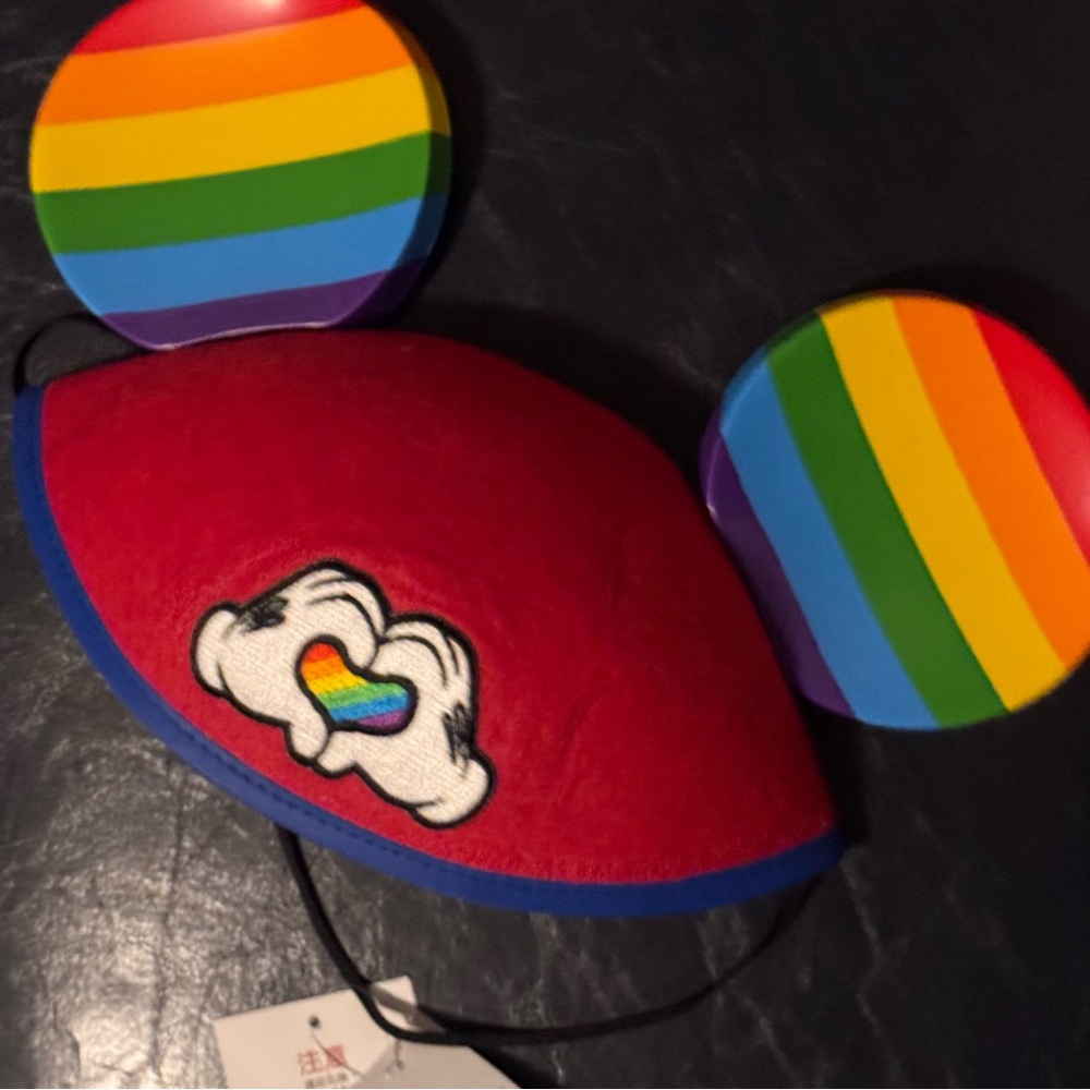 Disney Red and Rainbow Mickey Ears Hat
